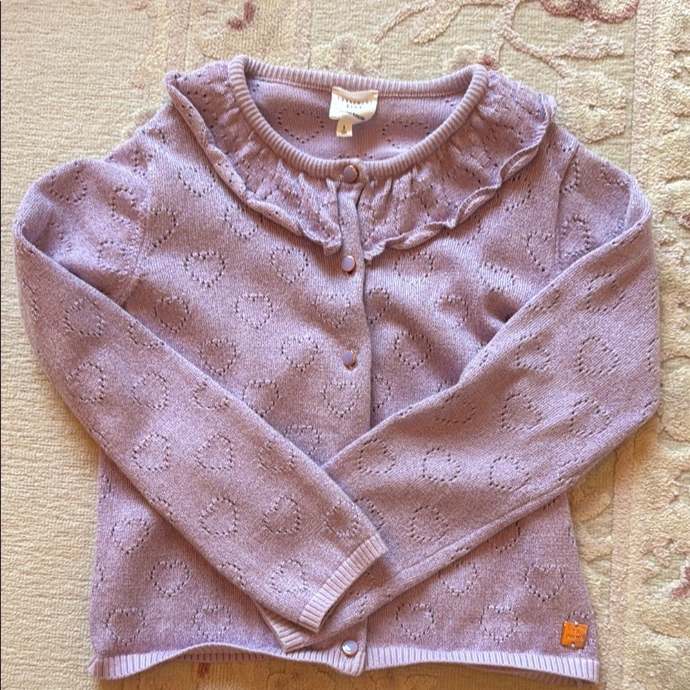 Lavender Ruffled Girl’s Sweater